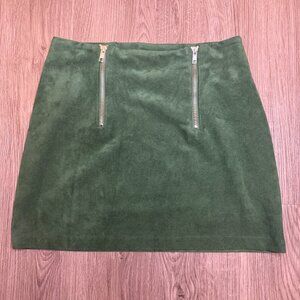Green Faux Suede Forever 21 Skirt